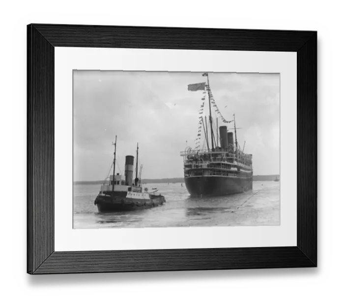 Framed Print : The Prince of Wales home again. HRH arrives at Southampton. The Empress of France
