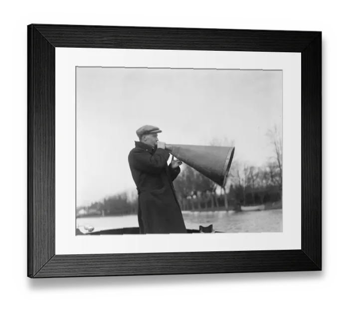 Framed Print : The Dark Blues at Work The Oxford crew at practice at Bourne and Mr Horsefall