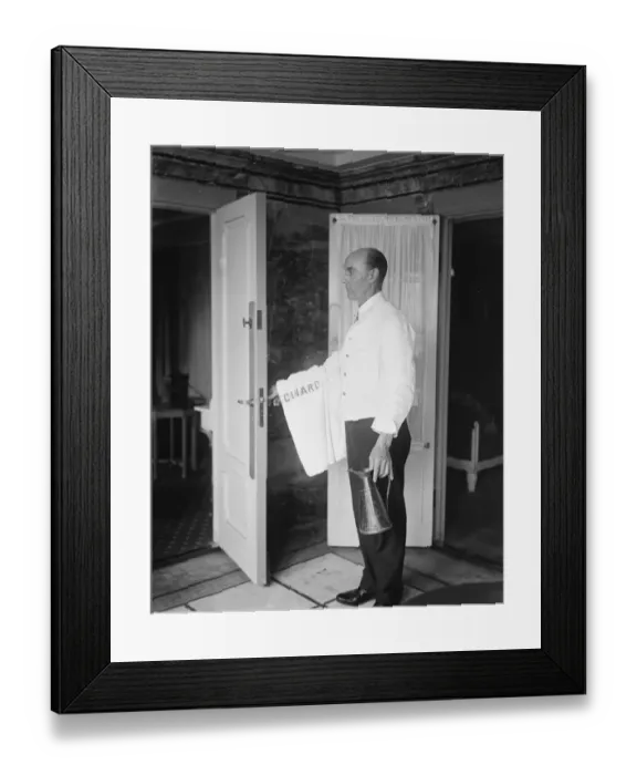 Framed Print : Prince of Wales suite on Bepengaria. J B Langler, bedroom steward. Langler served Framed Print : Prince of Wales suite on Bepengaria. J B Langler, bedroom steward. Langler served