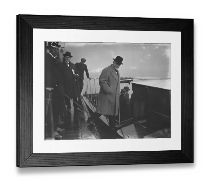 Framed Print : At Westminster Pier Sir Samuel Instone at the trials of the new motor boat intended Framed Print : At Westminster Pier Sir Samuel Instone at the trials of the new motor boat intended