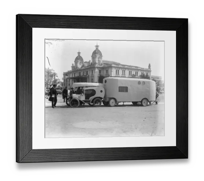 Framed Print : Society Innovation A society caravan outside the casino at Cannes. It is drawn Framed Print : Society Innovation A society caravan outside the casino at Cannes. It is drawn