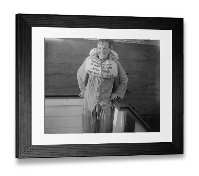 Framed Print : Demonstration of the life saving devices A training ship boy with a Kapok life saving Framed Print : Demonstration of the life saving devices A training ship boy with a Kapok life saving