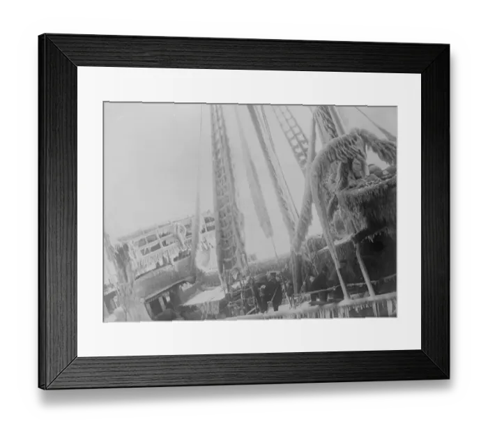Framed Print : Making Port in Christmas Weather Frost and snow combined to make the voyage which Framed Print : Making Port in Christmas Weather Frost and snow combined to make the voyage which