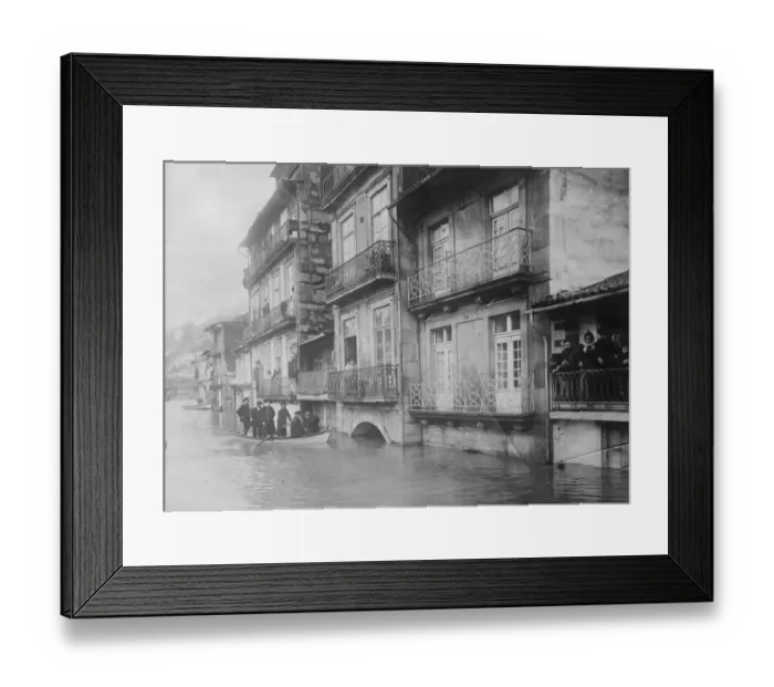Framed Print : Floods in Oporto. A street overlooking the Douro. 1 July 1921 Framed Print : Floods in Oporto. A street overlooking the Douro. 1 July 1921