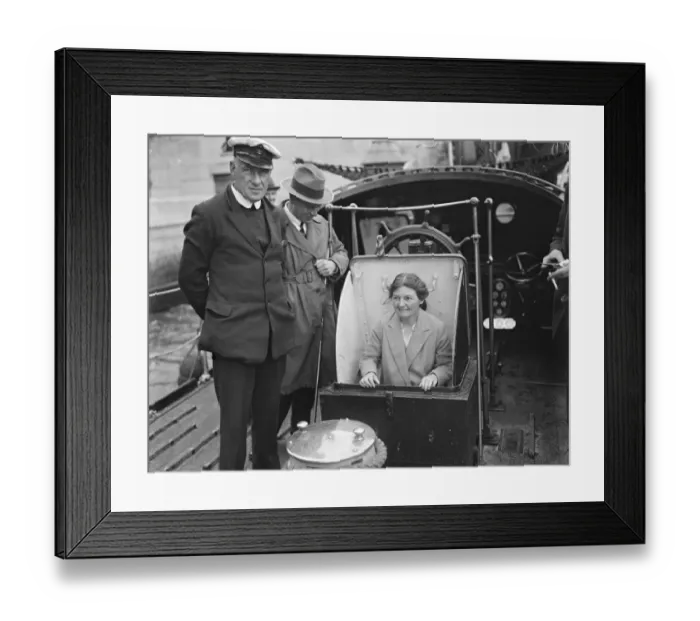 Framed Print : MPs inspect lifeboats off the House of Commons. Miss Margaret Bondfield, MP Framed Print : MPs inspect lifeboats off the House of Commons. Miss Margaret Bondfield, MP