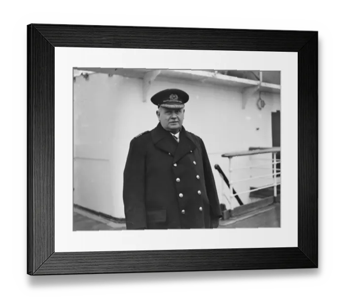 Framed Print : Aboard the SS Almeda at Tilbury. Captain W Turner Russell, the skipper. 16