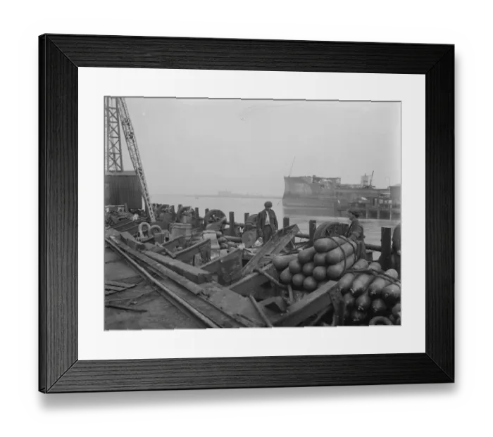 Framed Print : To salvage German warships at Scapa Flow Surrendered German submarine dock, converted Framed Print : To salvage German warships at Scapa Flow Surrendered German submarine dock, converted