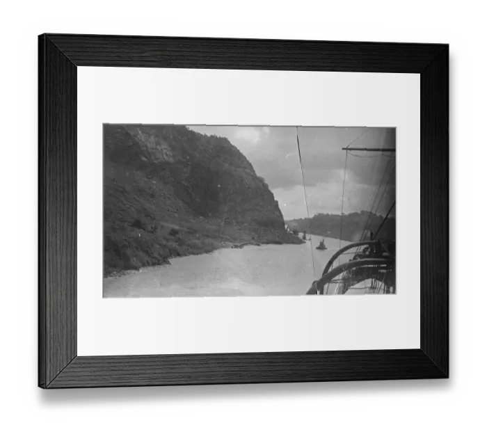 Framed Print : Culebra Cut, Panama Canal, an artificial valley that cuts through the continental Framed Print : Culebra Cut, Panama Canal, an artificial valley that cuts through the continental