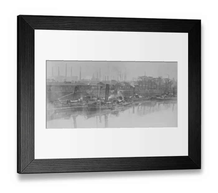 Framed Print : Three Rhineland Towns Occupied by Allies View of Ruhrort, showing steamer lying off Larr Framed Print : Three Rhineland Towns Occupied by Allies View of Ruhrort, showing steamer lying off Larr