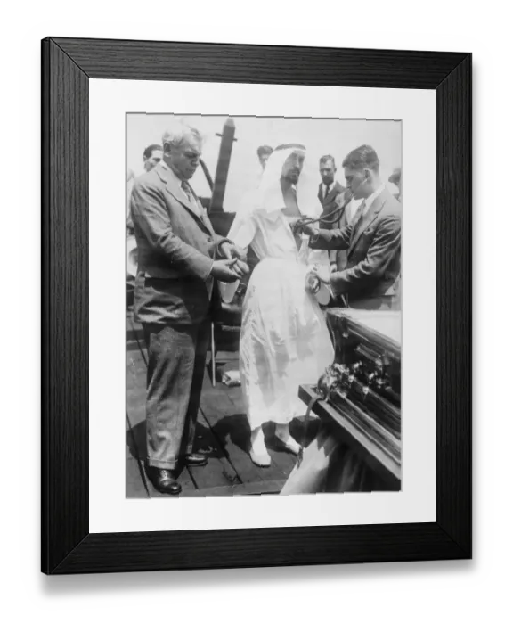 Framed Print : Rahmen Bey, Egyptian Fakir, tested at New York. Rahmen Bey being examined by Framed Print : Rahmen Bey, Egyptian Fakir, tested at New York. Rahmen Bey being examined by