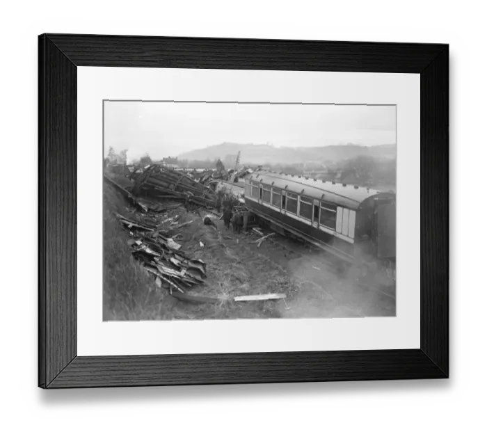 Framed Print : The Welsh express disaster The tangled mass of tragic wreckage which was presented Framed Print : The Welsh express disaster The tangled mass of tragic wreckage which was presented