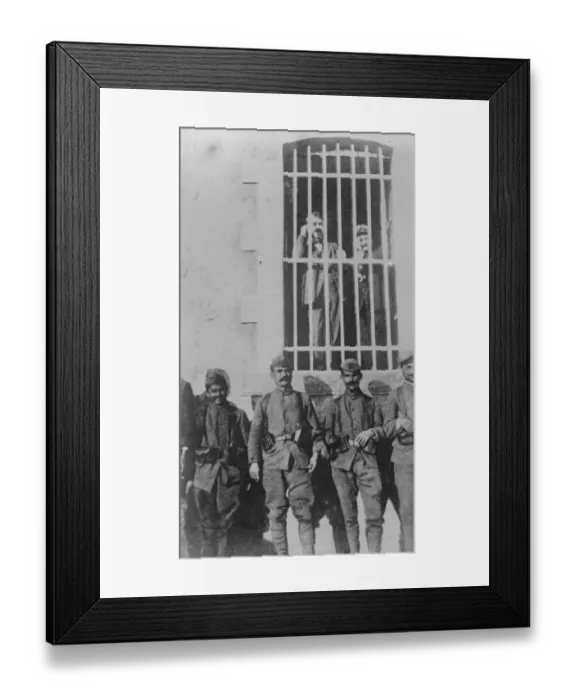 Framed Print : Scene of Athens tragedy. The Averoff Prison, Athens, to which the condemned Framed Print : Scene of Athens tragedy. The Averoff Prison, Athens, to which the condemned