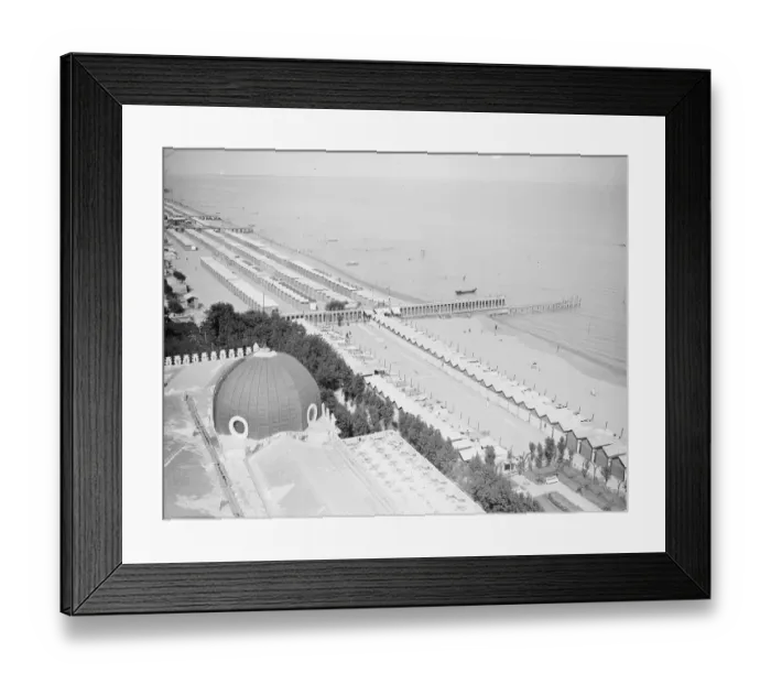 Framed Print : The Lido beach taken from Excelsior Hotel 25 August 1926