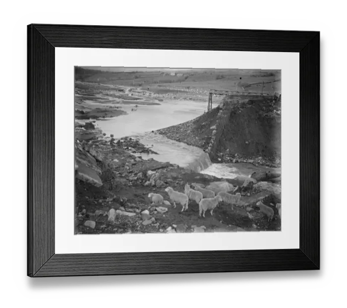 Framed Print : The Welsh disaster. A photograph showing the magnitude of the breach in low level Framed Print : The Welsh disaster. A photograph showing the magnitude of the breach in low level