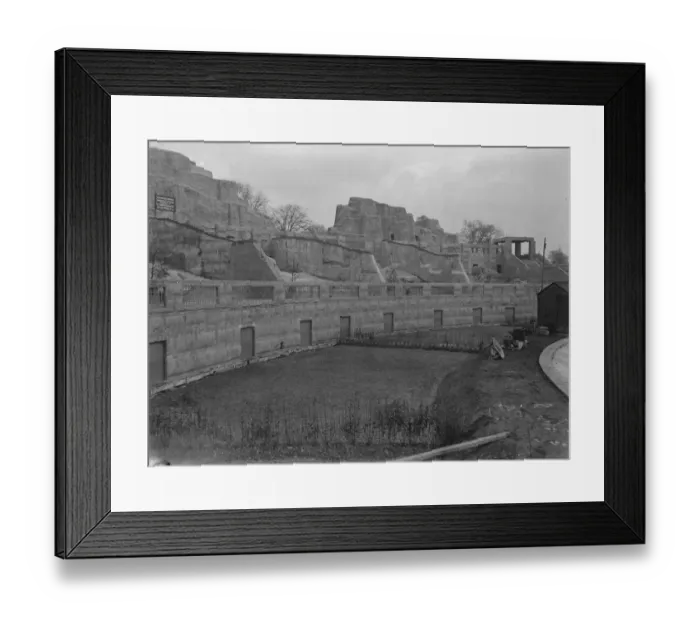 Framed Print : At the Zoo The mappin terraces at the zoo 13 January 1928
