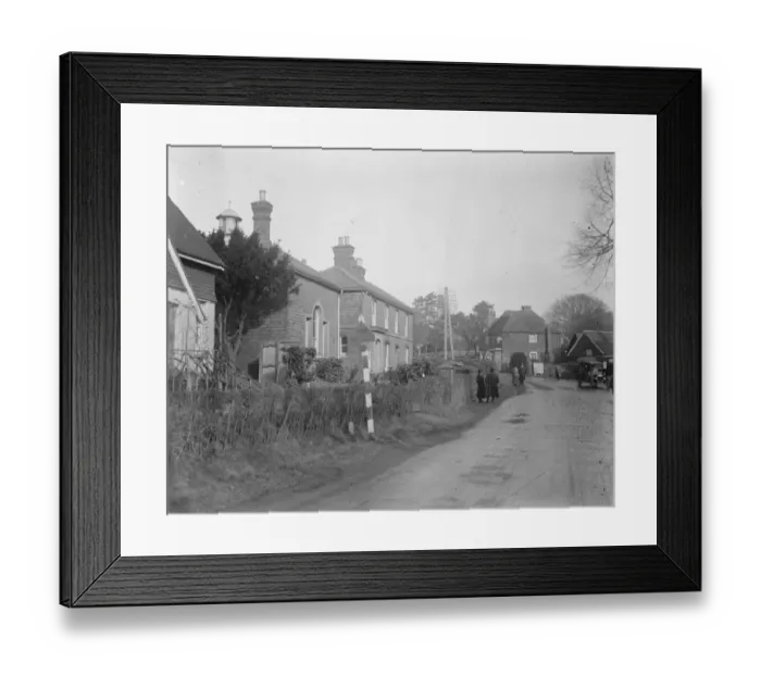 Framed Print : The Crowborough murder charge. A view of Mark Cross Police Court, with its village surroundings Framed Print : The Crowborough murder charge. A view of Mark Cross Police Court, with its village surroundings