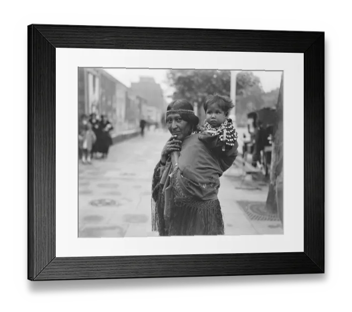 Framed Print : North American Indians arrive in England. An Indian beauty and child. 27 August 1923 Framed Print : North American Indians arrive in England. An Indian beauty and child. 27 August 1923