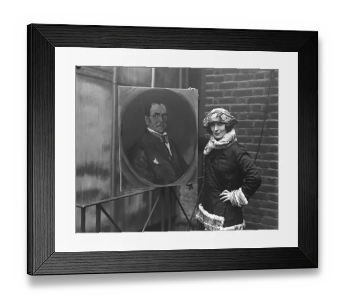 Framed Print : Lady Lavery with her painting of Sir John Lavery 1923