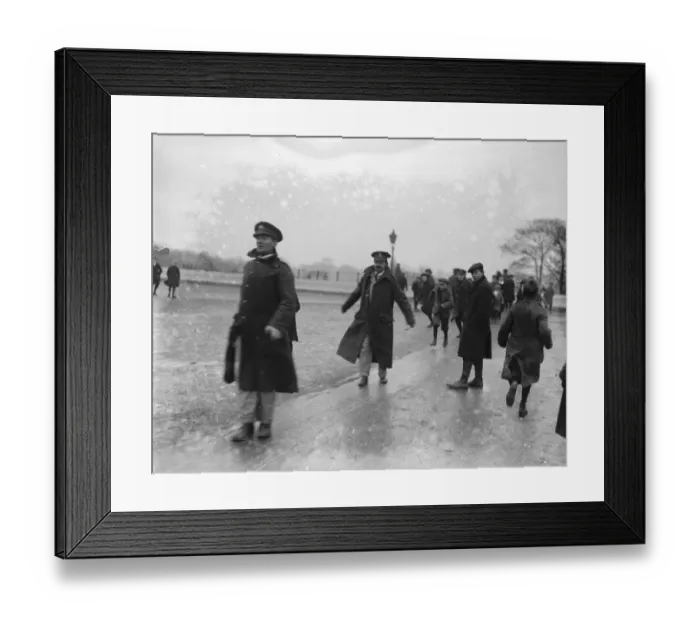 Framed Print : Sliding on Hampstead Heath 22 January 1917