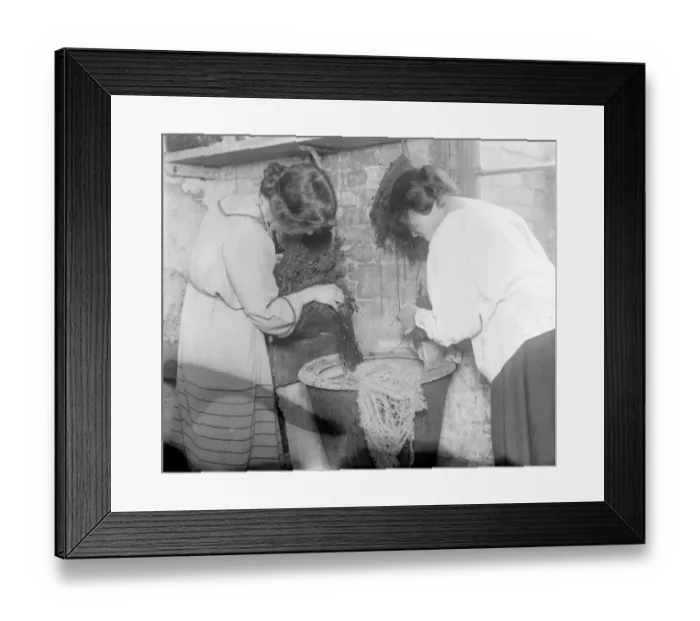 Framed Print : Home dyeing and weaving industry at Aston Studio. Vegetable dyeing by hand - using heather Framed Print : Home dyeing and weaving industry at Aston Studio. Vegetable dyeing by hand - using heather