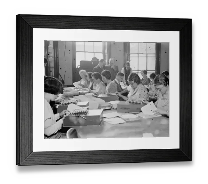 Framed Print : Counting the votes at 102 Gower Street ( Carried out under the supervision of Messrs Barton Matthew Framed Print : Counting the votes at 102 Gower Street ( Carried out under the supervision of Messrs Barton Matthew