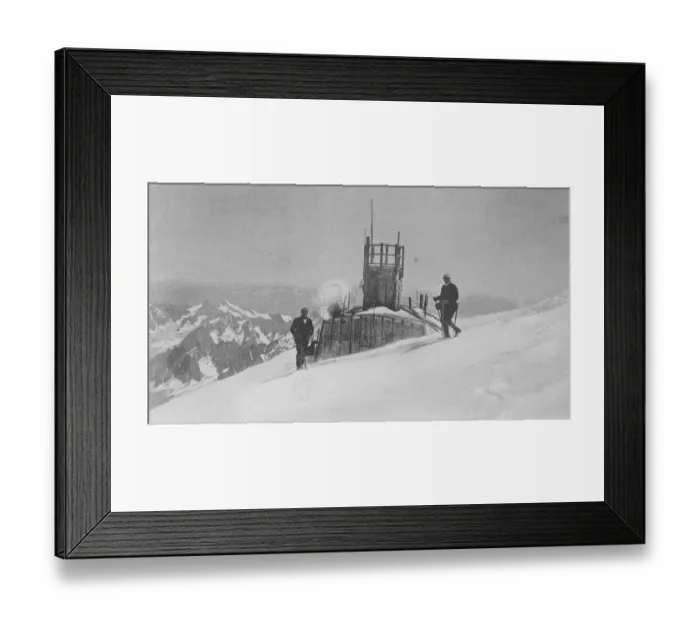 Framed Print : Mont Blanc from Chamonix. The Janssen observatory on the summit November 1920
