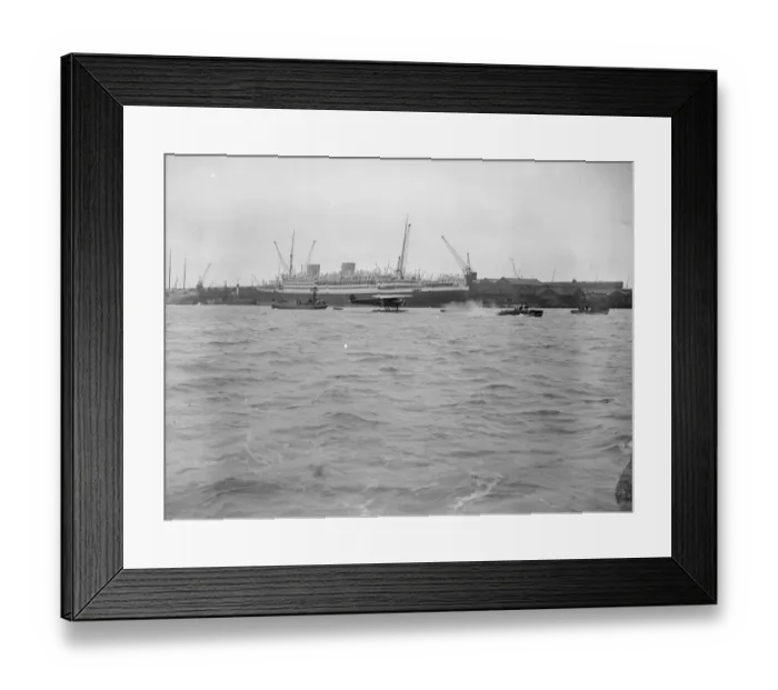 Framed Print : The arrival of the Friendship at Southampton. The Friendship in Southampton Water