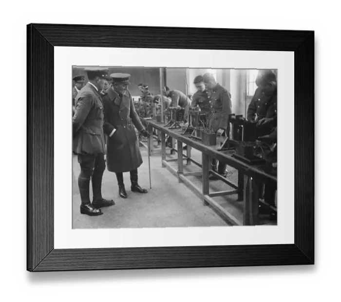 Framed Print : Air Vice Marshal Scarlett visits electrical and wireless school, at Flower Down, Winchester Framed Print : Air Vice Marshal Scarlett visits electrical and wireless school, at Flower Down, Winchester