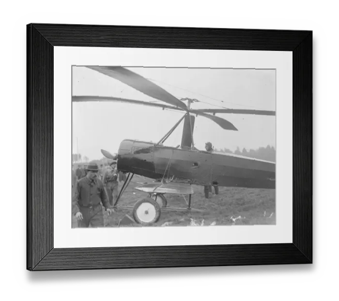 Framed Print : The autogiro demonstrated at Farnborough. The machine ready for flight. 19 October Framed Print : The autogiro demonstrated at Farnborough. The machine ready for flight. 19 October
