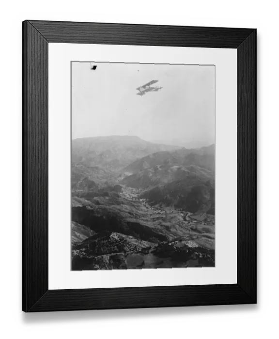 Framed Print : Bombing Abd El Krims headquarters from the air in Morocco. One of the bombing