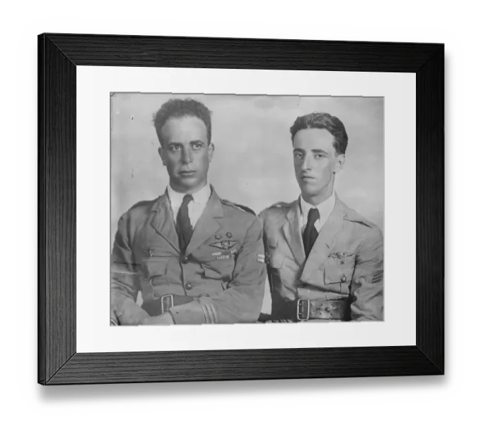 Framed Print : Great flight by Portuguese airmen. Major Brito Pais ( right ) and Major Sarmento Beires Framed Print : Great flight by Portuguese airmen. Major Brito Pais ( right ) and Major Sarmento Beires