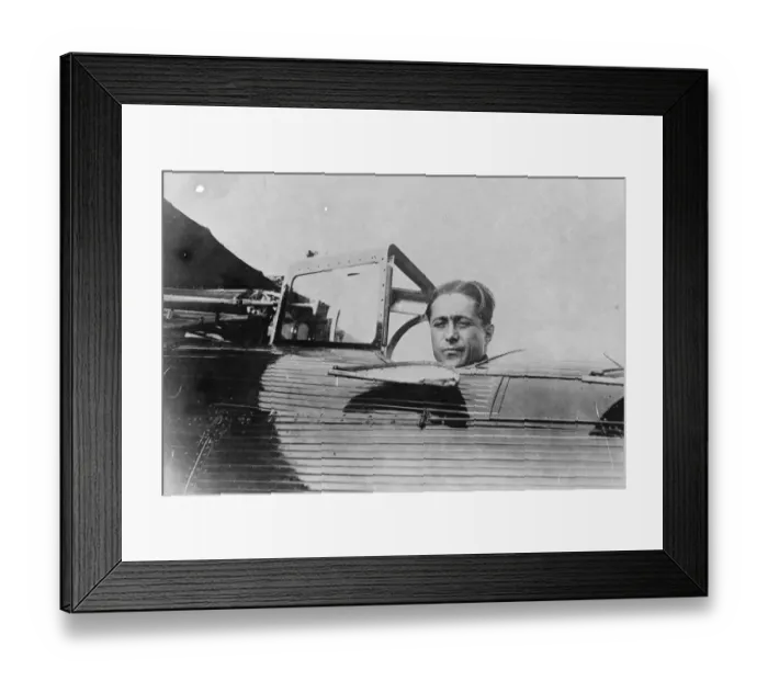 Framed Print : Transatlantic attempt. Costes posed in plane. 1928 Framed Print : Transatlantic attempt. Costes posed in plane. 1928