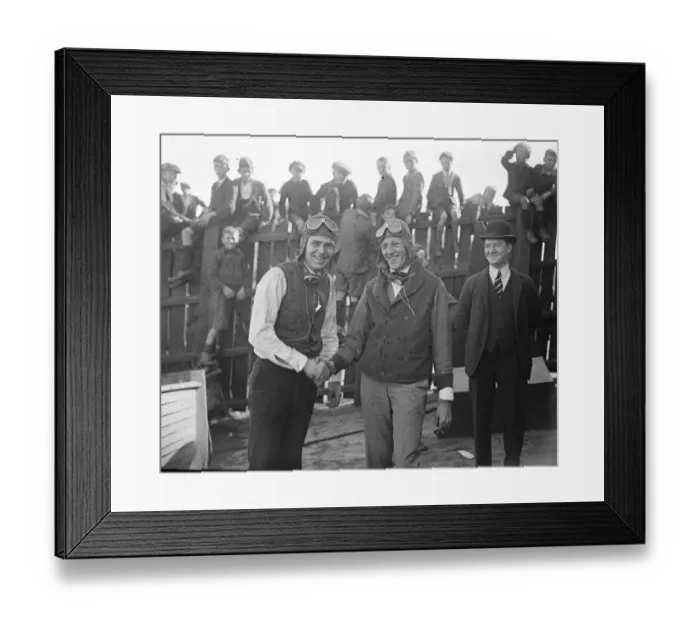 Framed Print : America wins Schneider Cup at Cowes. Lt Rittenhouse and Lt Irvine ( shirt sleeves Framed Print : America wins Schneider Cup at Cowes. Lt Rittenhouse and Lt Irvine ( shirt sleeves