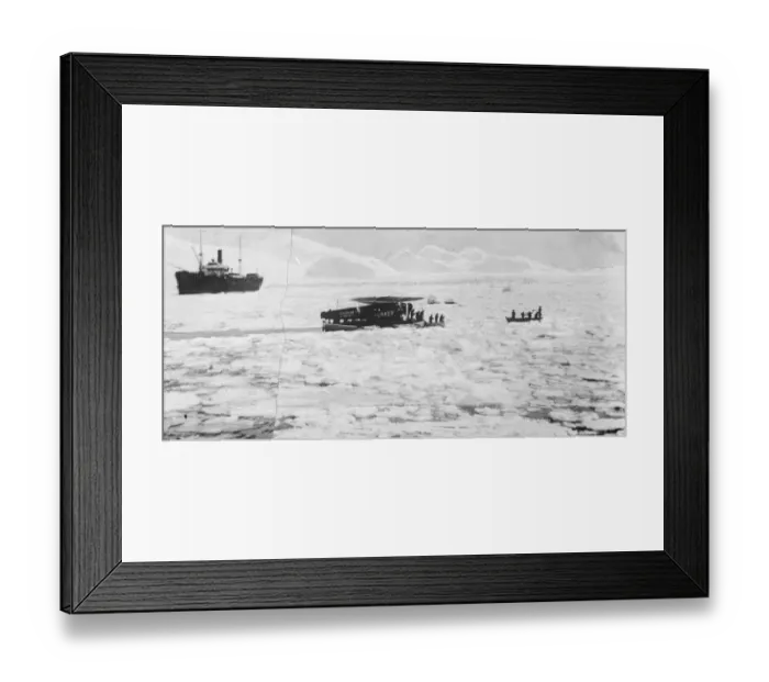 Framed Print : By aeroplane and airship across the North Pole. The return to its base at Kings Bay