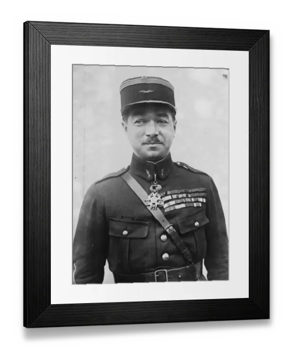 Framed Print : Captain Rene Fonck, The French Airforce Ace, who on attempting to fly from New Framed Print : Captain Rene Fonck, The French Airforce Ace, who on attempting to fly from New