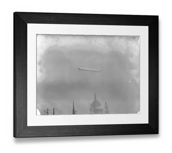 Framed Print : Great Airship over London R26 (the first airship designated under the new system Framed Print : Great Airship over London R26 (the first airship designated under the new system