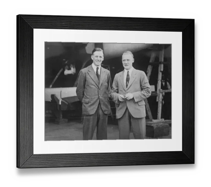 Framed Print : The Schneider cup. Captain H C Biard, the pilot and Mr R J Mitchell the designer Framed Print : The Schneider cup. Captain H C Biard, the pilot and Mr R J Mitchell the designer