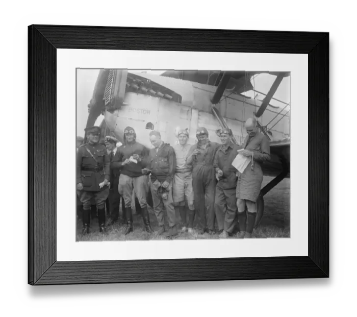 Framed Print : American world fliers arrive at Croydon The American fliers photographed after their