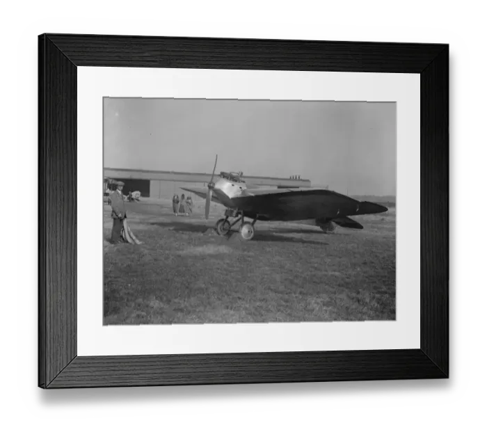 Framed Print : Mr F Courtney tests a bird like side car monoplane at Croydon Major Cooper built the machine Framed Print : Mr F Courtney tests a bird like side car monoplane at Croydon Major Cooper built the machine