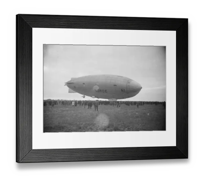 Framed Print : Amundsens airship Norge arrives at Pulham. The Norge in flight. 12 April 1926 Framed Print : Amundsens airship Norge arrives at Pulham. The Norge in flight. 12 April 1926