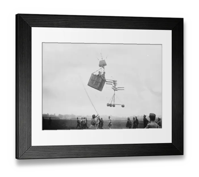 Framed Print : Testing a motorless Helicopter Testing the Damblanc motorless Helicopter at St Cyr