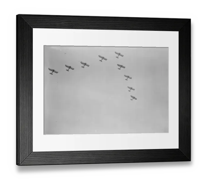 Framed Print : The RAF Display at Hendon A flight of De Havilland Hound aircraft display precision