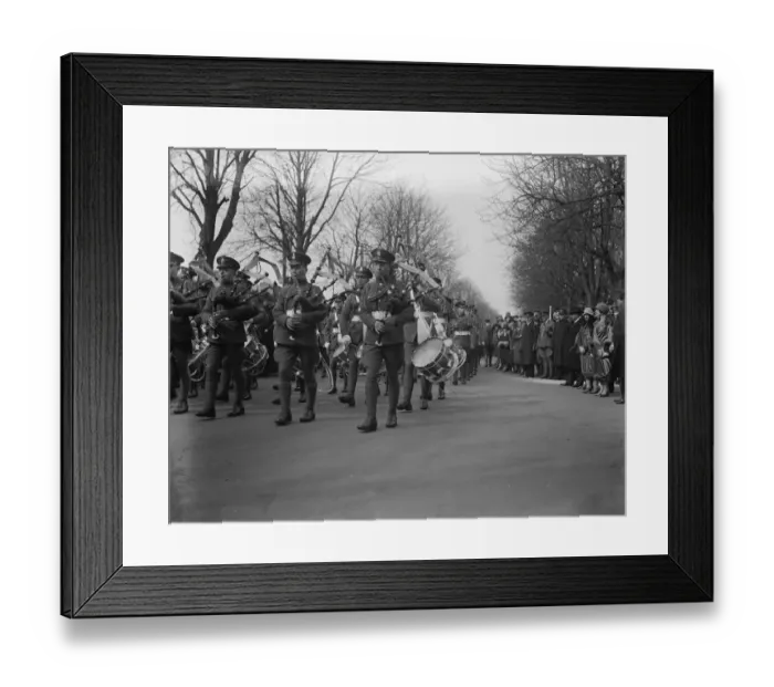 Framed Print : Air display in the presence of the King and Queen of Afghanistan. RAF band march past Framed Print : Air display in the presence of the King and Queen of Afghanistan. RAF band march past