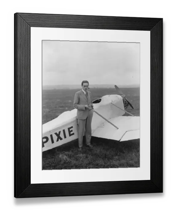 Framed Print : The light aeroplane trials at Lympne. Mr F Courtney, the heaviest competing pilot Framed Print : The light aeroplane trials at Lympne. Mr F Courtney, the heaviest competing pilot