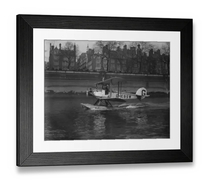 Framed Print : Seaplane, No G-EBSW Blackburn Bluebird Flying to luncheon Framed Print : Seaplane, No G-EBSW Blackburn Bluebird Flying to luncheon