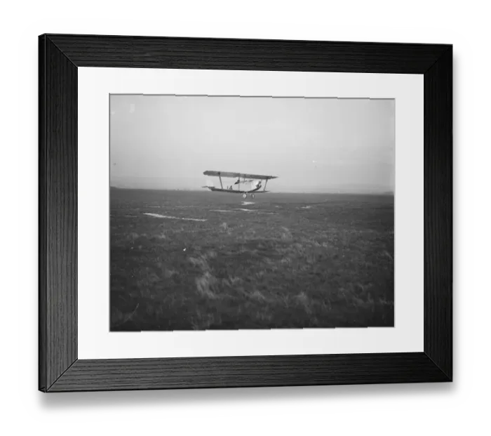 Framed Print : Light aeroplane trials at Lympne Cygnet 11 Biplane taking off in the high speed Framed Print : Light aeroplane trials at Lympne Cygnet 11 Biplane taking off in the high speed