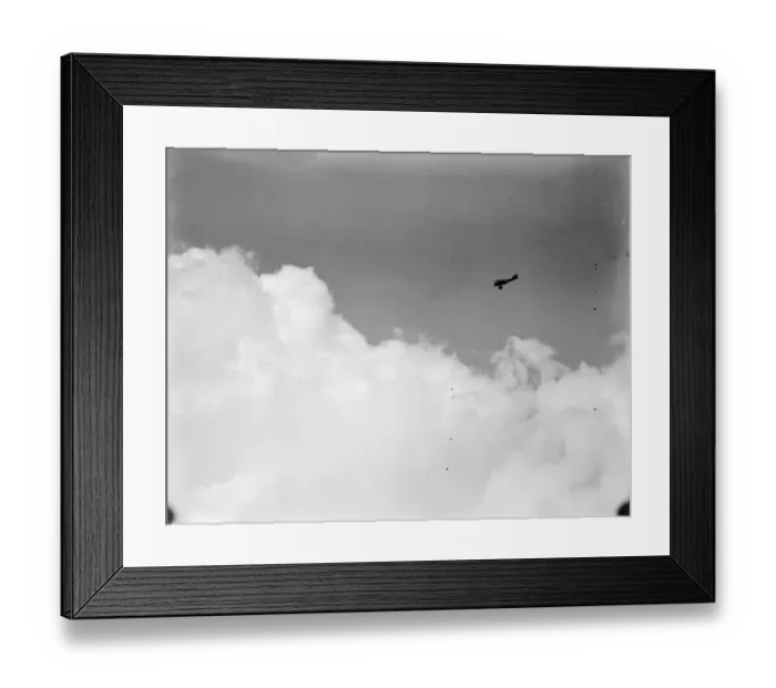 Framed Print : Aerial Derby at Hendon on July 5th Plane silhouetted in the clouds 21 June 1919 Framed Print : Aerial Derby at Hendon on July 5th Plane silhouetted in the clouds 21 June 1919