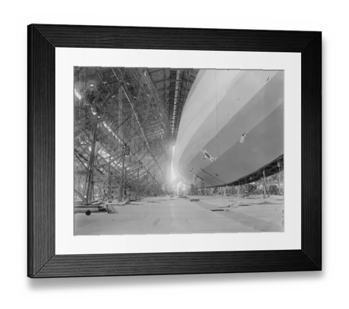 Framed Print : Worlds Largest Airship for the United States The R 38 alongside the skeleton of Framed Print : Worlds Largest Airship for the United States The R 38 alongside the skeleton of