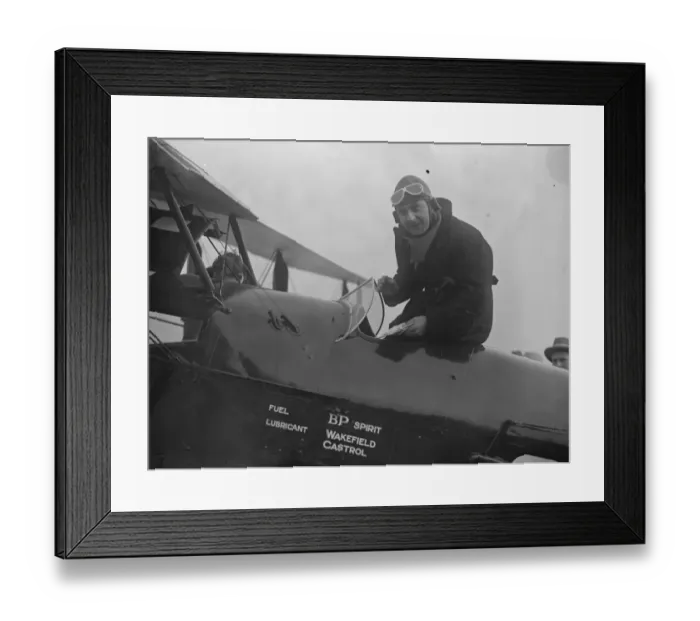 Framed Print : Mr A J Cobham leaves Croydon on his 8, 000 miles flight to the Cape. 16 November 1925 Framed Print : Mr A J Cobham leaves Croydon on his 8, 000 miles flight to the Cape. 16 November 1925