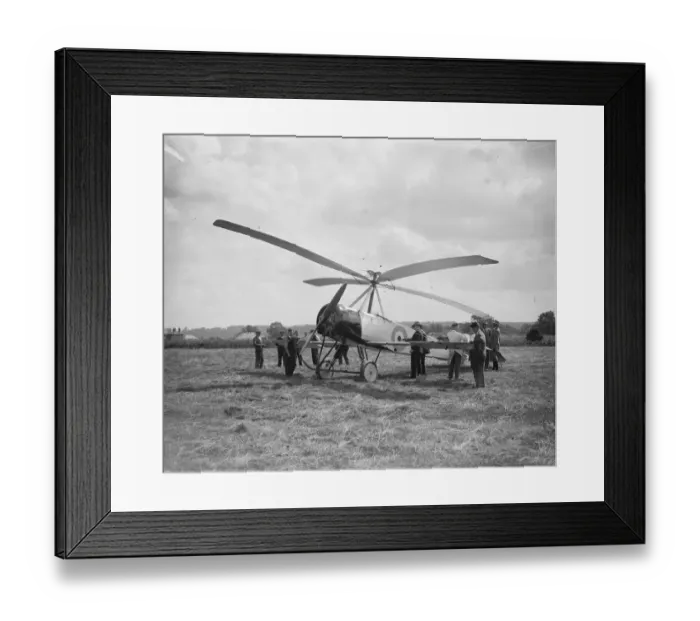 Framed Print : Air ministrys first windmill plane at Hamble aerodrome. The windmill before flight Framed Print : Air ministrys first windmill plane at Hamble aerodrome. The windmill before flight